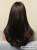 Isıya Dayanıklı Doğal Görünümlü Düz Ortası Katmanlı Koyu Kahverengi Uzun Peruk Saç