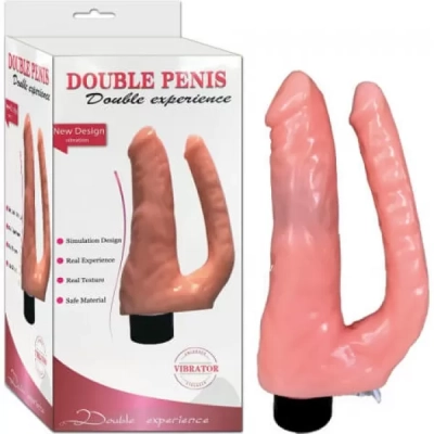 Double Penis Realistik Dokulu Çatal Vibratör