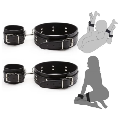 Fetish Master Uyluk Bilek Manşetleri Ayarlanabilir Pozisyon Kelepçe BDSM Seti