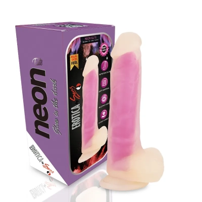 NEON ELITE Glow in the Dark - Karanlıkta Parlayan Dildo Ultra Realistik Yapay Penis Vibrator Pembe