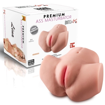 Lina - Realistik Anal Vajinal Bakire 2 in 1 Titreşimli Suni Kalça Vajina