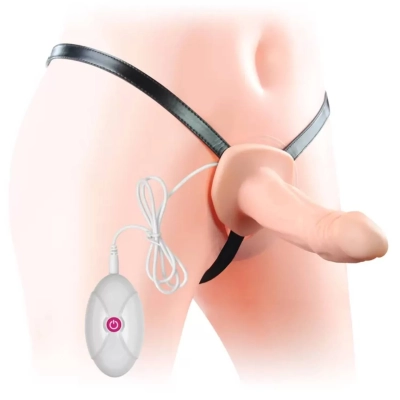 Titreşimli İçi Boş Belden Bağlamalı Penis - Vibrating Unisex Hollow Strap On