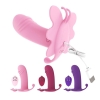 AMANRAYA Klitoris G-Spot ve Anal Uyarıcı 3 in 1 Giyilebilir Kelebek Vibratör - Pembe