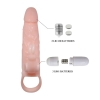 BRAVE MAN Uzatmalı Klitoris ve G-Spot Uyarıcı Titreşimli 2 in 1 Silikon Penis Kılıfı - Ten Rengi