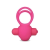 Klitoris Uyarıcı Titreşimli Silikon Penis Halkası Pembe - Power Clit Duo Silicone Cockring