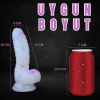 MYST COLOR Dildo Renkli Benekli Tırtıklı Ultra Yumuşak Şeffaf Realistik Yapay Penis