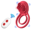 Rose Double Ring - Gül Tasarımlı Klitoris Uyarıcı Titreşimli Testis ve Penis Halkası