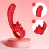 VASANA Klitoris ve G Spot Uyarıcı 2 in 1 Hareketli Orgazm Dil Vibratör - Kırmızı