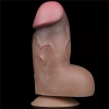 18 CM Yumuşak Doku Çift Katman Platin Silikon Realistik Çok Kalın Kısa Dildo Penis
