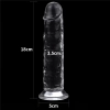 18CM Yeni Nesil Vantuzlu Şeffaf Dildo Penis - Flawless Clear Dildo