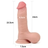 19.5 CM Tam Testisli Ultra Yumuşak Çift Katmanlı Belden Bağlamalı Penis