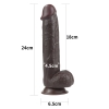 24 CM Ultra Yumuşak Çift Katmanlı Belden Bağlamalı Zenci Penis