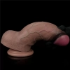 25 CM Yumuşak Doku Çift Katman Platin Silikon Realistik Çok Kalın Büyük Dildo Penis