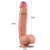 30.5 CM Yumuşak Dokulu Çift Katmanlı Realistik Penis - Dual Layered Platinum Silicone Cock