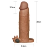 7.5 CM Dolgulu Gerçekçi Melez Doku Titreşimli Kalın Penis Kılıfı - Pleasure X-Tender