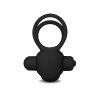Klitoris Uyarıcı Titreşimli Silikon Penis Halkası Siyah - Power Clit Duo Silicone Cockring
