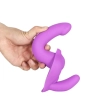 CHARM Uyarıcı Tamponlu Ultra Yumuşak Çift Taraflı Kemerli Silikon Dildo Penis - Mor