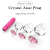 CRYSTAL CLEAR Titreşimli Pembe Mücevher Taşlı Kristal Cam Anal Plug Set