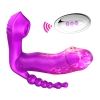Cute M6 - Şarjlı Uzaktan Kumandalı Isıtmalı G-Spot ve Klitoris Emiş Uyarıcı Giyilebilir 3 in 1 Yapay Penis Anal Vibratör