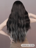 Isıya Dayanıklı Doğal Görünümlü Dalgalı Gümüş Kül-Siyah Uzun Peruk Saç