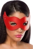 Kırmızı Özel Üretim Peluşlu Deri Maske