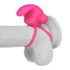 Klitoris Uyarıcı Titreşimli Silikon Penis Halkası Pembe - Power Clit Duo Silicone Cockring