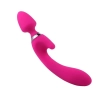 LEBOOM Çift Taraflı Klitoris ve G-Spot Uyarıcı Wand Massager Dildo Vibratör - Pembe