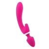 LEBOOM Çift Taraflı Klitoris ve G-Spot Uyarıcı Wand Massager Dildo Vibratör - Pembe