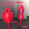 Lilium 7 Şarjlı Titreşimli İleri Geri ve Ovma Hareketli Meme ve Klitoris Uyarıcı 2 in 1 Gül Vibratör
