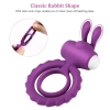 LOVE MOMENT Rabbit Titreşimli Klitoris Uyarıcı Testis ve Penis Halkası Cock Ring - Siyah