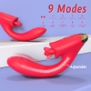 Moile Şarjlı Kıkırdaklı Şekli Ayarlanabilir G Nokta ve Klitoris Uyarıcı Dil Hareketli 2 in 1 Vibratör