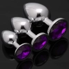 Mor Mücevher Taşlı Paslanmaz Çelik Metal Anal Plug Set