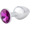Mor Mücevher Taşlı Paslanmaz Çelik Metal Anal Plug Set