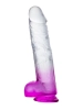 MYST COLOR Dildo Realistik Jel Dokuda Vantuzlu Ultra Yumuşak Şeffaf Mor Yapay Penis