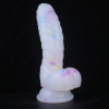 MYST COLOR Dildo Renkli Benekli Tırtıklı Ultra Yumuşak Şeffaf Realistik Yapay Penis