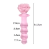Pembe Kristal Boğumlu Cam Anal Plug Yapay Penis 14 CM