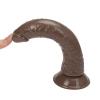 PRETTY BOY Dildo Jel Dokulu Testissiz Yumuşak Penis 20 CM - Brown