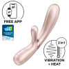 Satisfyer Hot Lover Şarjlı Telefon Kontrollü Isıtmalı G Nokta ve Klitoris Uyarıcı 2 in 1 Rabbit Vibratör