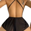 Sens Fantezi Erotik İç Giyim Dantelli Bodysuit Gecelik Babydoll Siyah - 2217