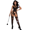 Sens Fantezi İç Giyim Siyah Şerit Lastikli Erotik Transparan Model Seksi Jartiyer Takımı - 8252