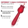 SEX MASSAGER İleri Geri ve Dil Hareketli Klitoris ve G-Spot Uyarıcı Titreşimli 2 in 1 Gül Vibratör