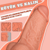 UNIQUE XXL Realistik Dokuda Kalın Dildo Vantuzlu Büyük Boy Gerçekçi Yapay Penis 25 CM