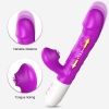 V22 - Şarjlı Akıllı Isıtmalı İleri Geri ve Dil Hareketli G-Spot ve Klitoris Uyarıcı 2 in 1 Yapay Penis Rabbit Vibratör