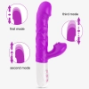 V22 - Şarjlı Akıllı Isıtmalı İleri Geri ve Dil Hareketli G-Spot ve Klitoris Uyarıcı 2 in 1 Yapay Penis Rabbit Vibratör