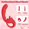 VASANA Klitoris ve G Spot Uyarıcı 2 in 1 Hareketli Orgazm Dil Vibratör - Kırmızı