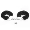 Profesyonel Polis Sınıfı Siyah Tüylü Fantezi Metal Kelepçe Double Lock Steel Police Edition Handcuffs