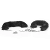 Profesyonel Polis Sınıfı Siyah Tüylü Fantezi Metal Kelepçe Double Lock Steel Police Edition Handcuffs